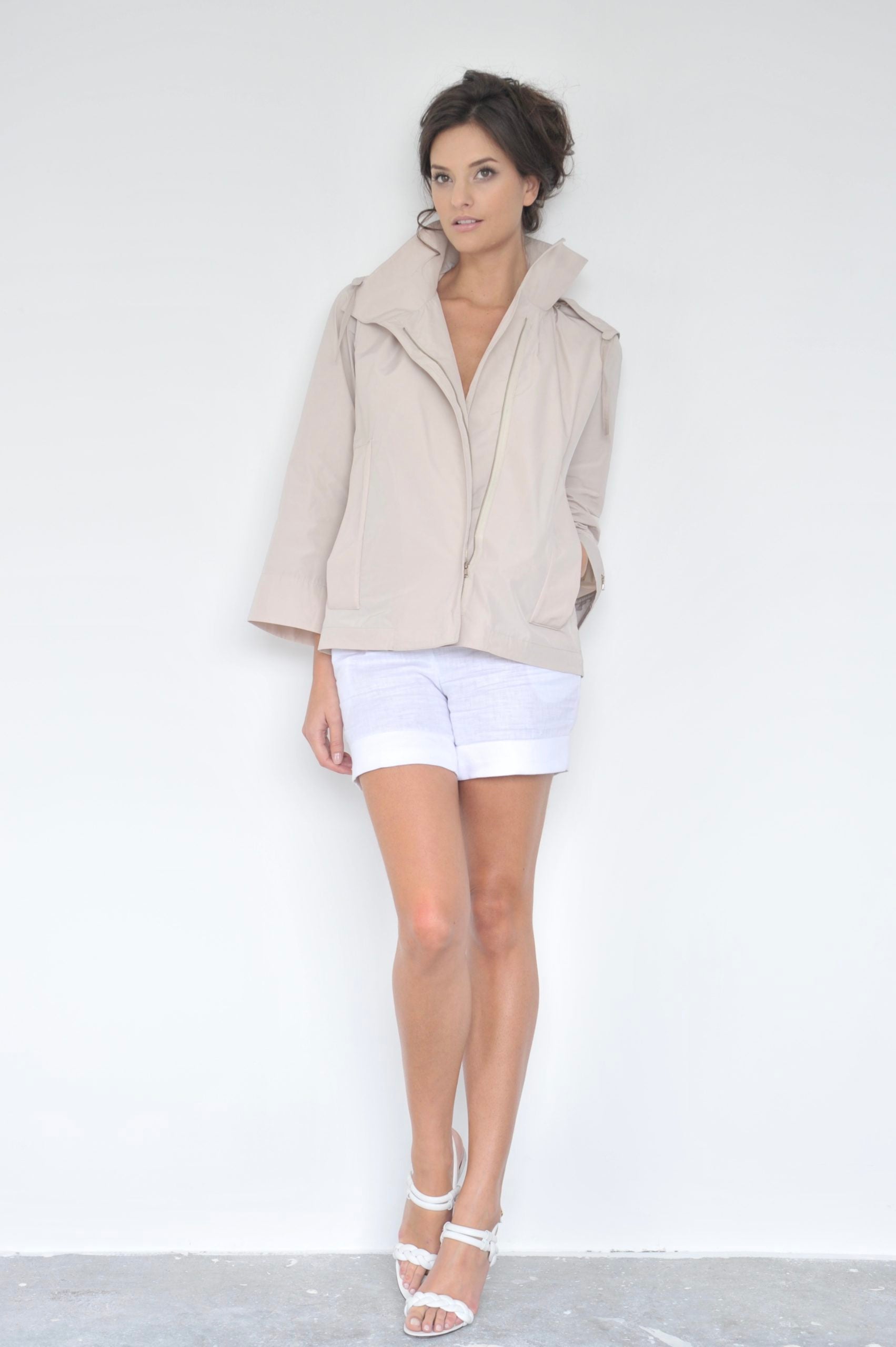 La giacca leggera impermeabile beige Faubourg