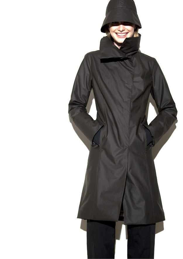 Il cappotto impermeabile invernale Blueberry Couture & Cappello pioggia - caffè nero