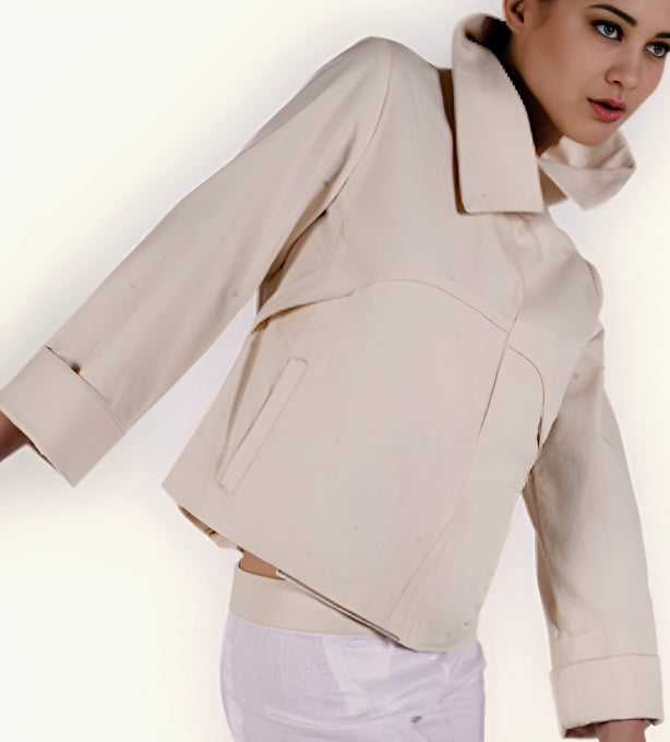 La giacca chic impermeabile beige sabbia Audrey