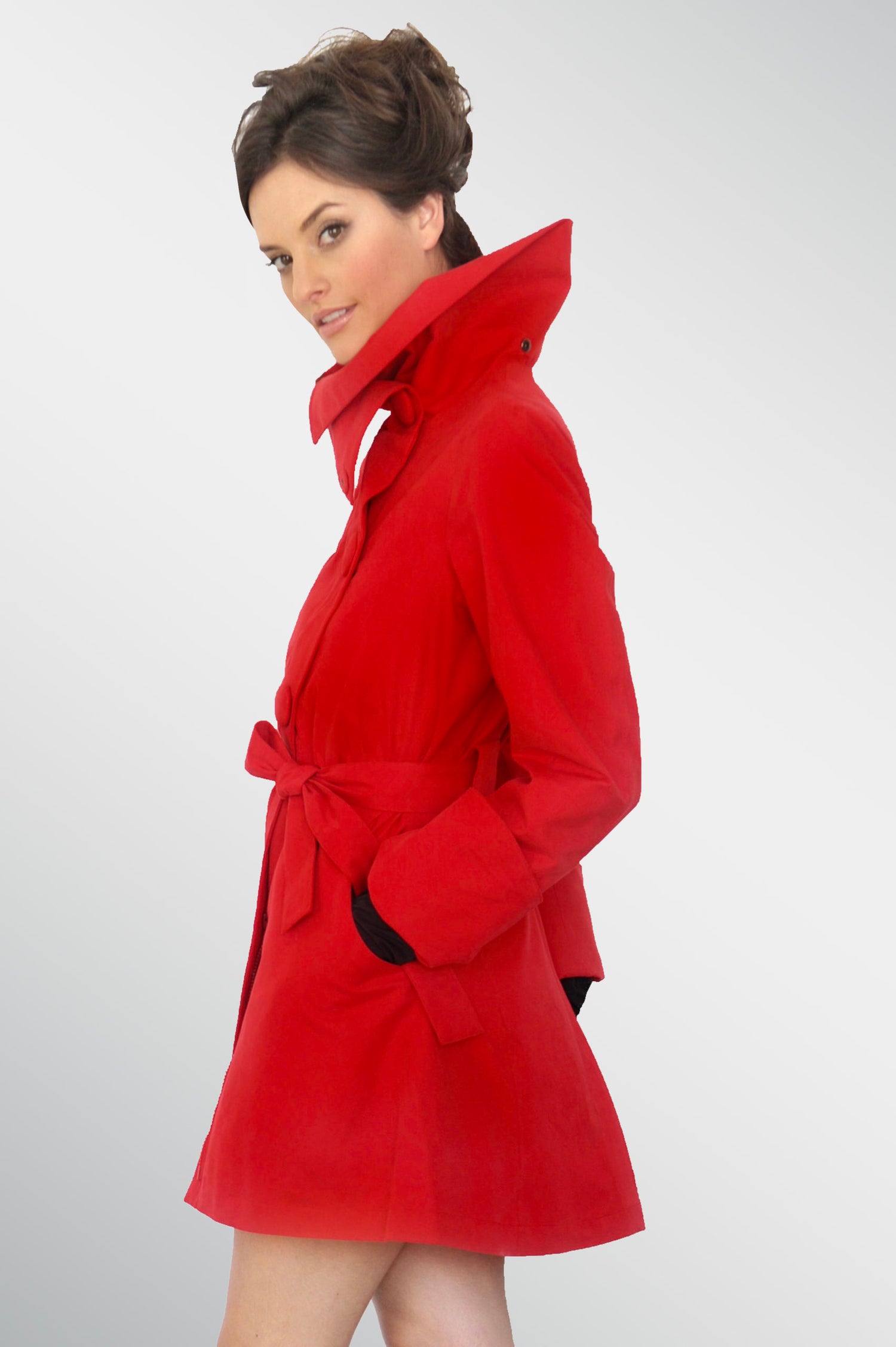 Il cappotto impermeabile elegante urbano rosso Riding