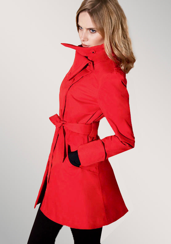 Il cappotto impermeabile elegante urbano rosso Riding