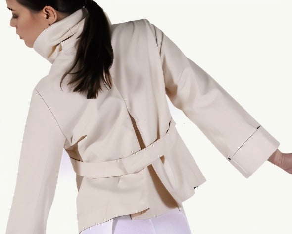 La giacca chic impermeabile beige sabbia Audrey